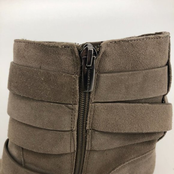 Vince Camuto Foxy Short buckle wrap suede Wendy tan Moto boots size 10 - Picture 12 of 15